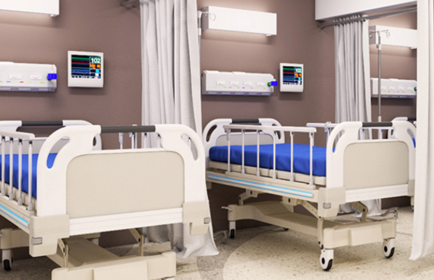 Hospital room with two beds